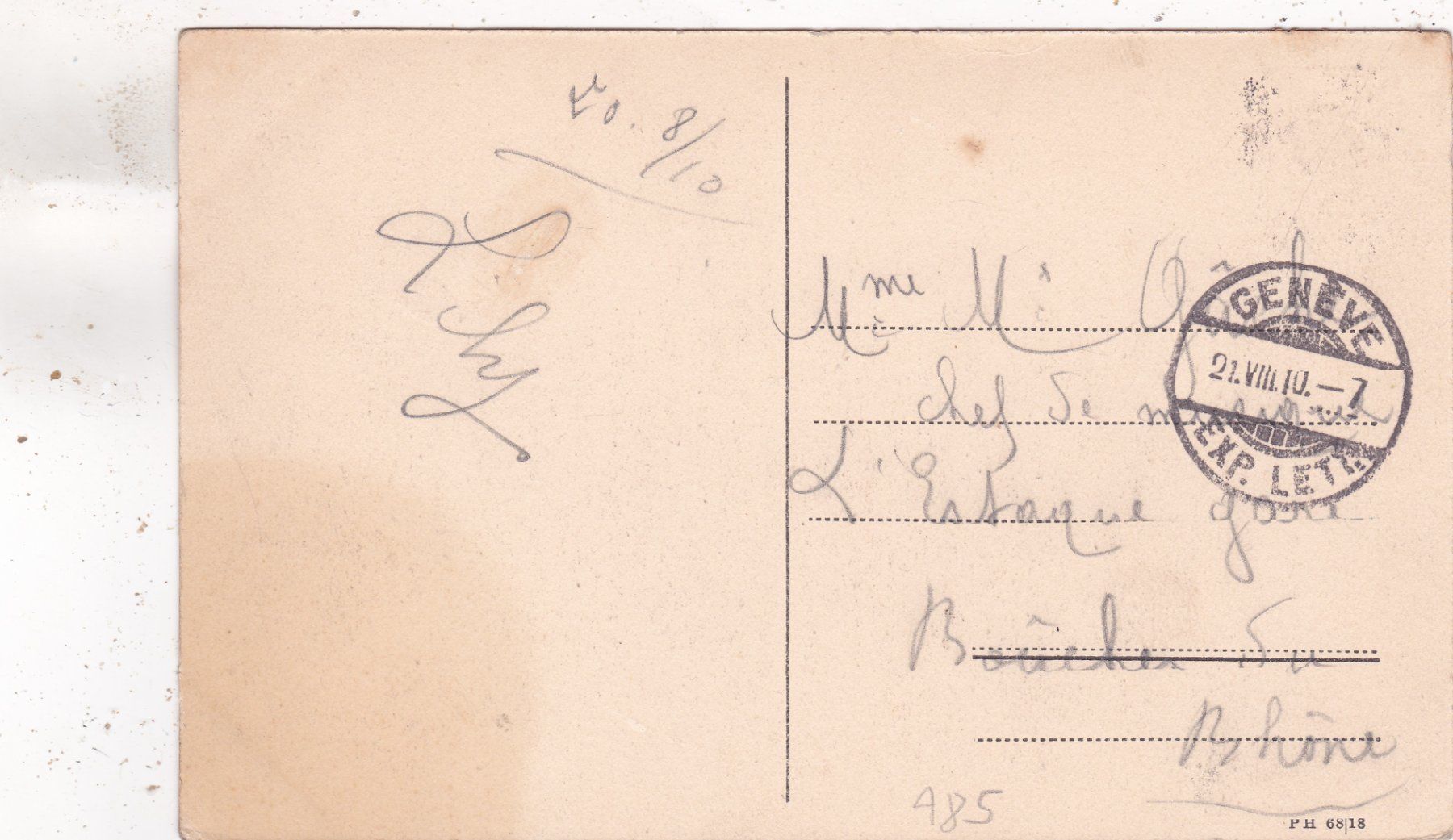 Cartoline postali: Genève 1910 – Usato da Herisau venduto da Lisegrat2008 1
