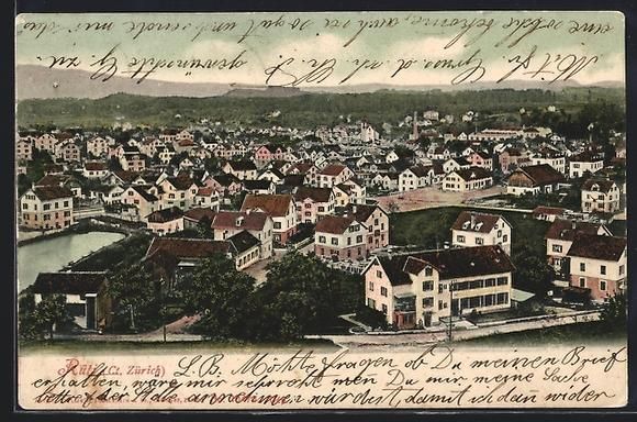 Cartoline postali: AK Rüti /ZH, Ortsansicht – Usato da Berlin venduto da bartko-reher