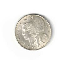 Oesterreich 10 Schilling 1971 Silber