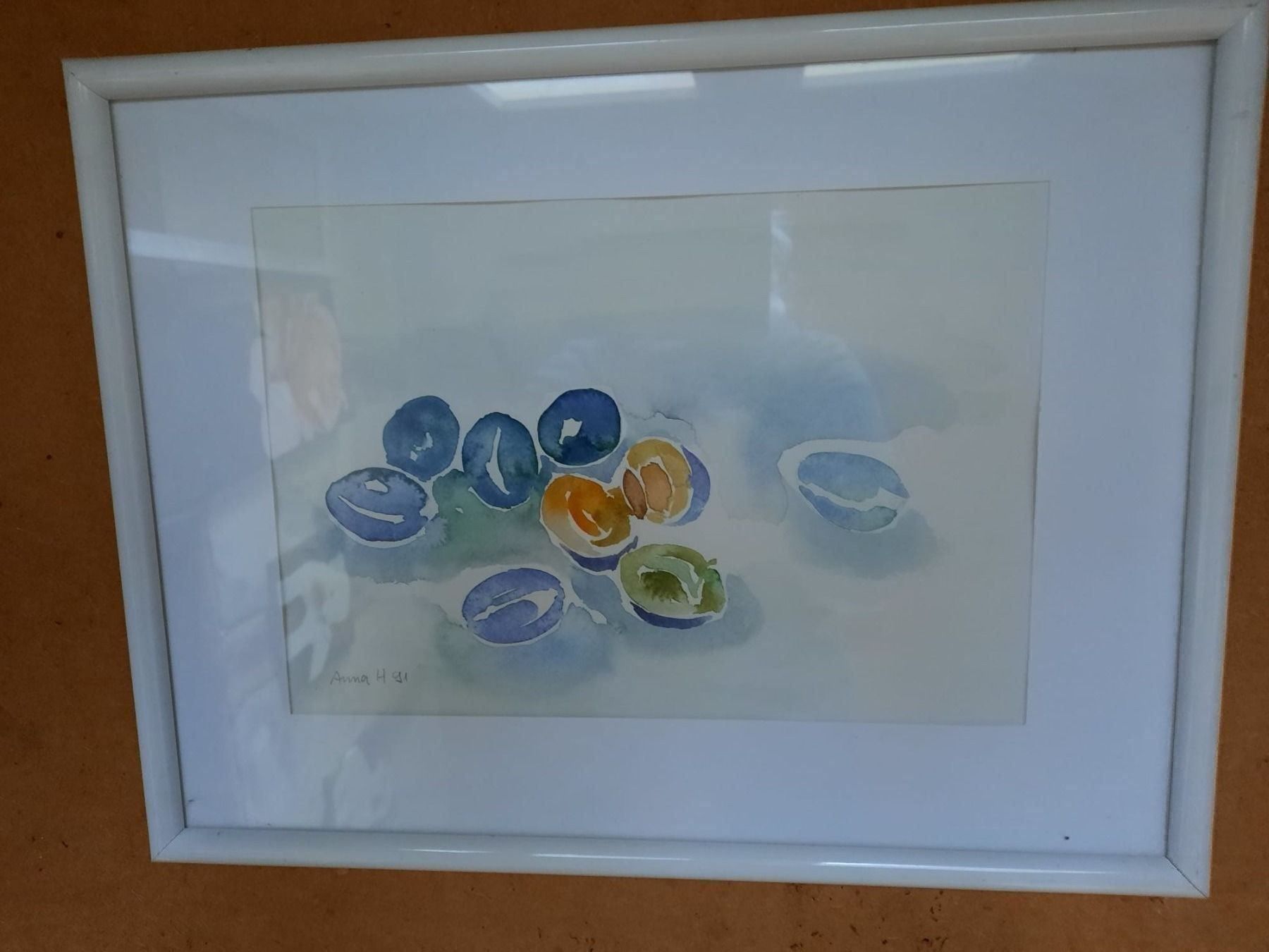 Gemälde: Aquarell Zwetschgen Pflaumen Original – Gebraucht aus Berneck von Hansi_Muenz 3