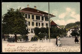 AK Langnau, Ortspartie mit Hotel Emmenthal