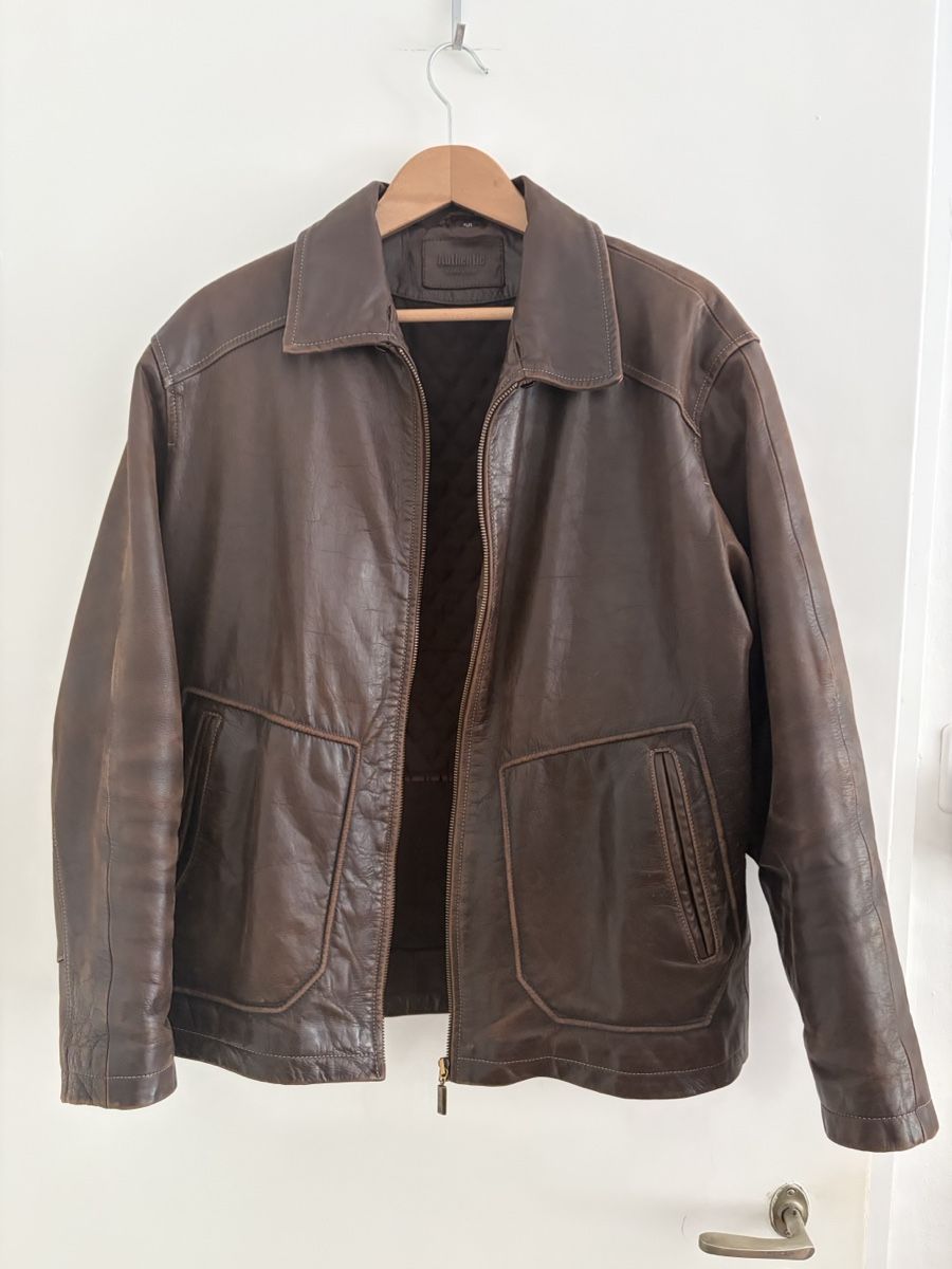 Vestes: Brown leather jacket size M-L used condition – D'occasion à Basel par val_c6ww