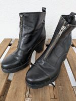 Schwarze Lederstiefeletten Gr 39