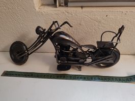 Deko Motorrad Chopper Metall Skulptur 38 cm guter Zustand