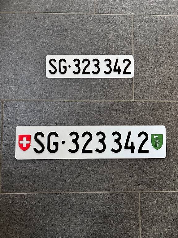 Insegne: Autonummer SG, Kontrollschild SG,  Kennzeichen St. Gallen – Usato da Rossrüti venduto da stefan914
