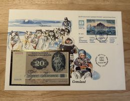 Banknoten Brief aus Grönland 20 Kroner