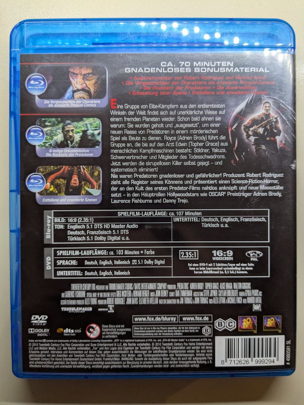 Tutti i DVDs: "Predators" mit Danny Trejo [Blu-ray + DVD] – Usato da Port venduto da gecotom 1