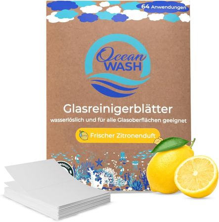 OceanWash Glasreiniger Blätter – 64 Anwendungen