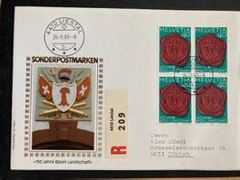 Schweiz 1983 150 J Basel-Landschaft R-FDC Liestal 4er-Block