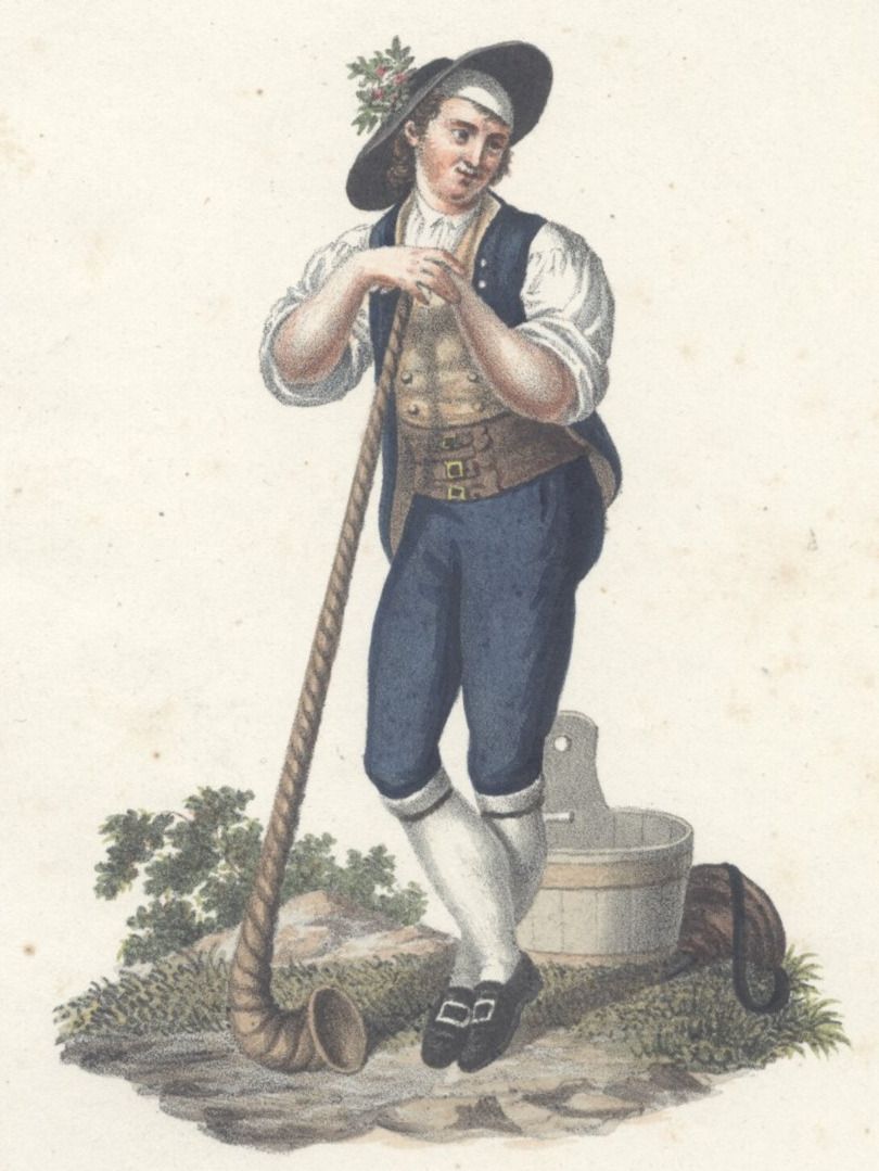 Grafica & Litografie: Berner Tracht  - Senn /   Vacher d'Oberhasli – Usato da Biel/Bienne venduto da 07helios032 1