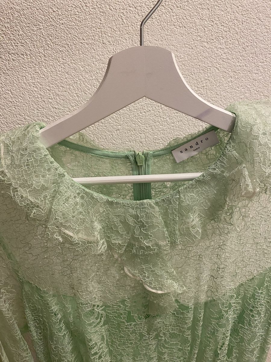 Sandro Robes: Robe Sandro dentelle volant vert taille S  – Neuf avec emballage d'origine à Nyon par rab_vl5j