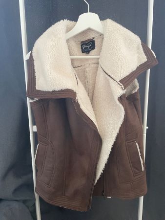 Warme Winter Weste Gr. S mit Kunstfell Kragen