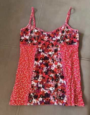 Ladies Floral Print Summer Vest Top, Size Medium