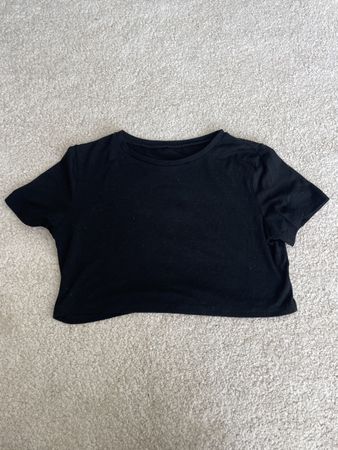 Schwarzes Crop Top, Grösse S