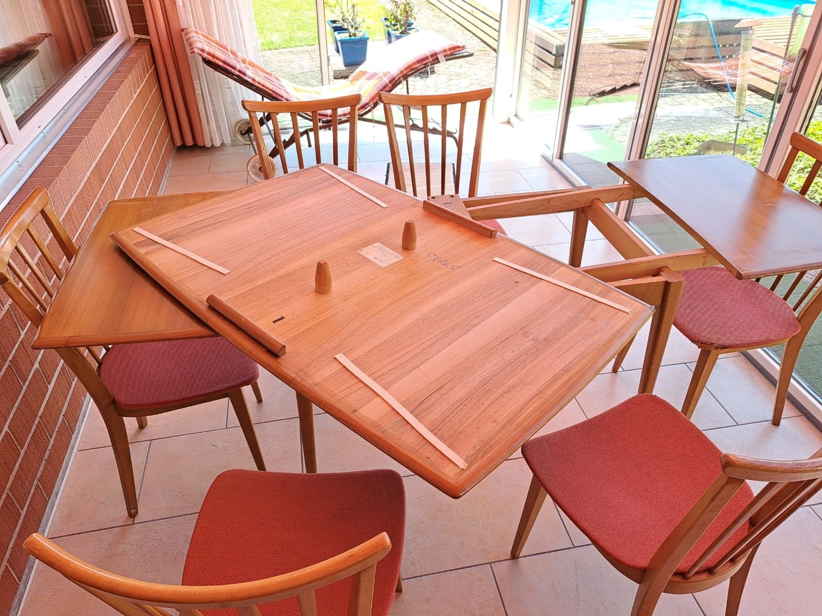 Tavoli: Teak  Ausziehtisch Esstischmit 6 Stühle – Usato da Zwingen venduto da inf_2blh 2