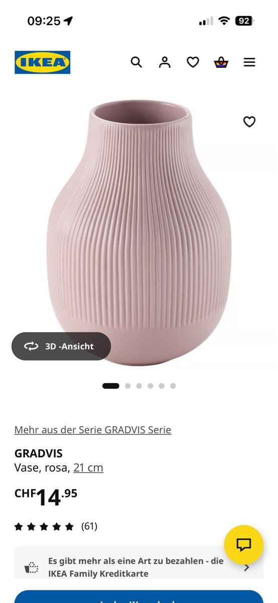 Ikea Vasi & Recipienti: Ikea Gradvis Vase rosa 21 cm  – Nuovo (secondo la descrizione) da Niederwangen BE venduto da Schatam 4