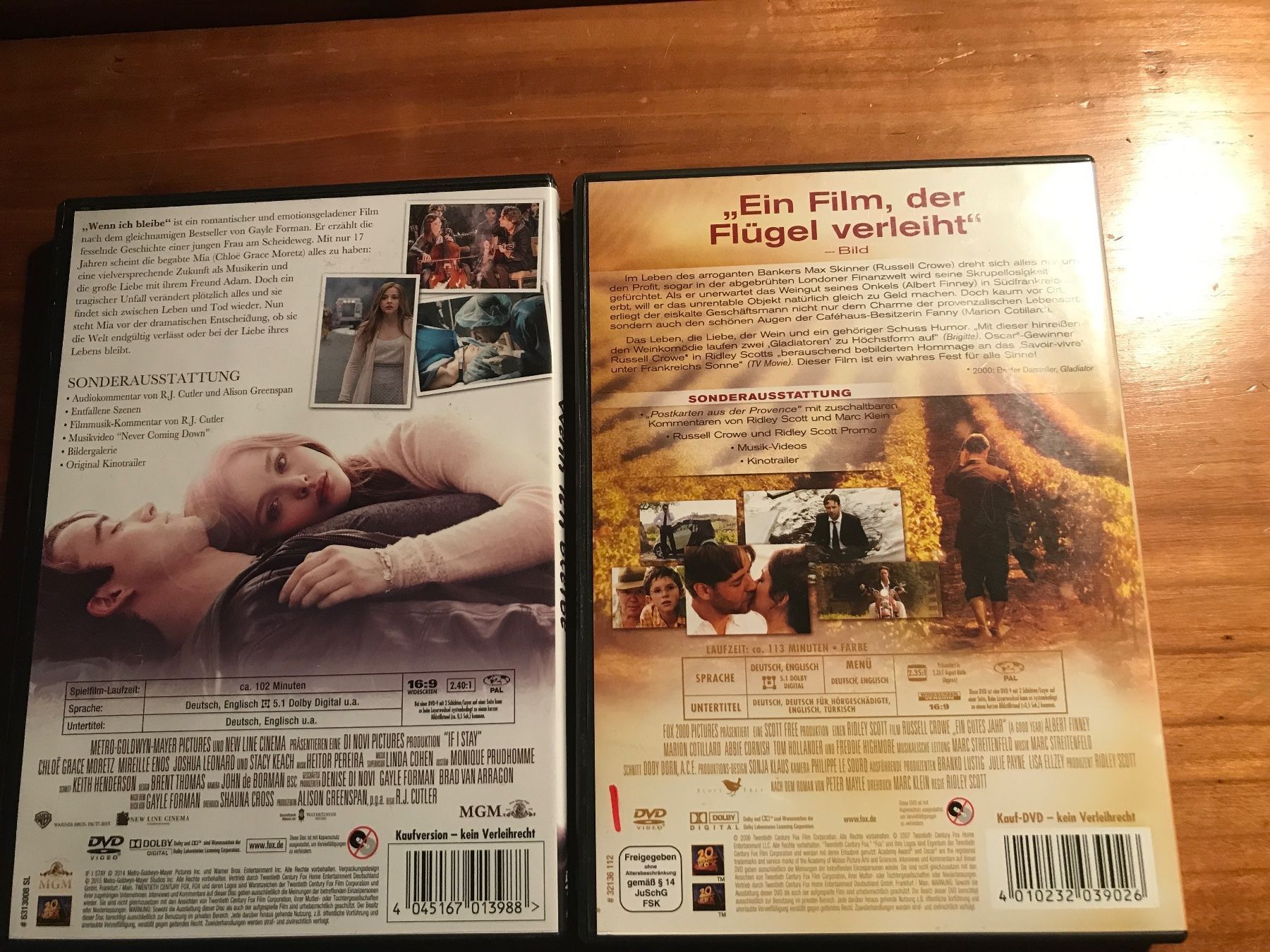 Alle DVDs: Wenn ich bleibe, Ein gutes Jahr – Gebraucht aus Schliern b. Köniz von Corinu59 1