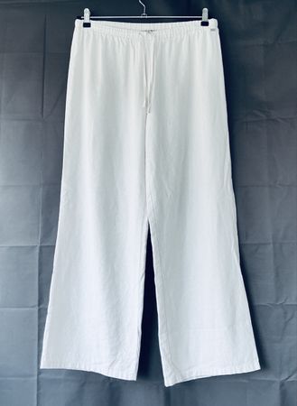 Sommerhose Hose aus Leinen, weiss, Gr. L, Marke „Pull&Bear“