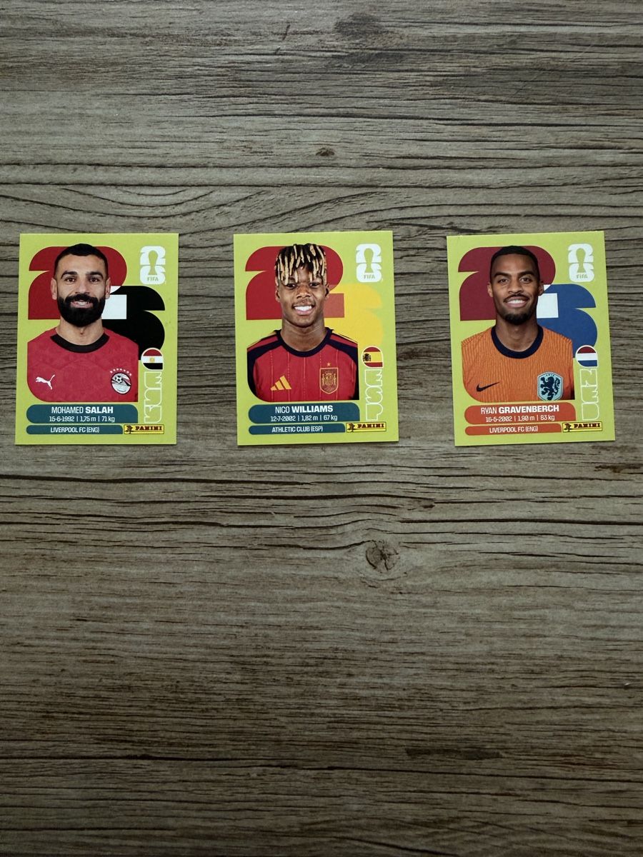 Panini Carte collezionabili: Panini - Salah; Nico Williams; Ryan Gravenberch – Nuovo (secondo la descrizione) da Sargans venduto da mir_y2db