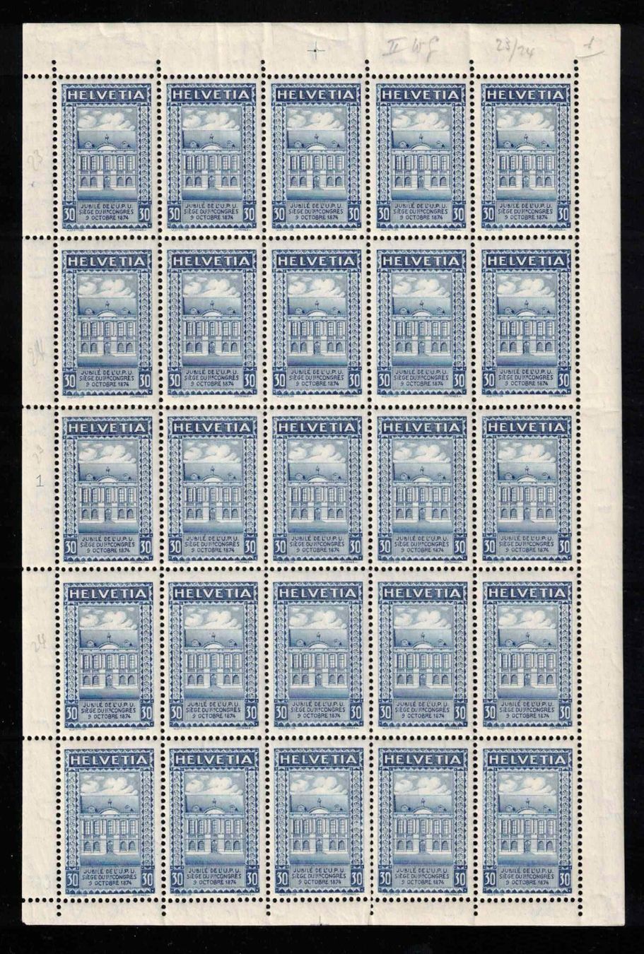 Tutti i francobolli: 1924 UPU Nr. 168BI im Bogen ** – Nuovo (secondo la descrizione) da Nuglar venduto da Stamp88