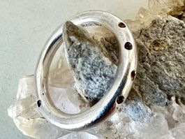 Skulpturaler Designer Rund Ring Silber 925+MP massiv G 51