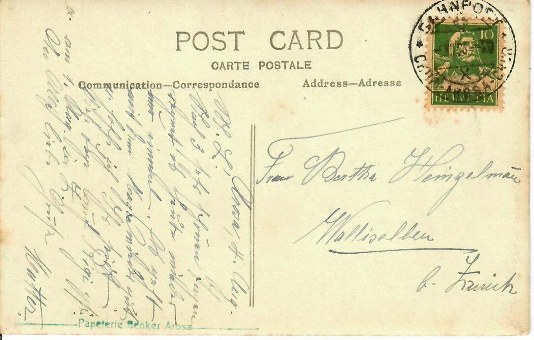 Cartoline postali: Arosa - Bahnpost – Usato da Hochdorf venduto da Ziegel-16 1
