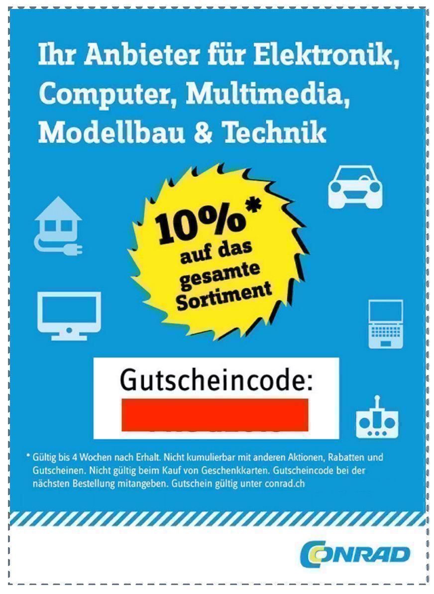 Conrad Gutscheine: 10% Rabatt CONRAD Gutschein – Neu und originalverpackt aus Chur von smart.shopper 1