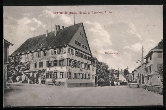 Cartoline postali: Ermatingen, Hotel Adler, Dependanche, Br – Usato da Berlin venduto da bartko-reher