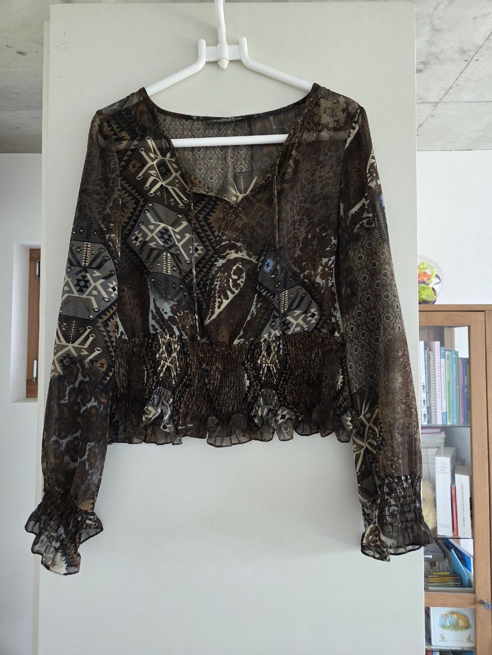 Camicette: Damen Bluse Syndicate braun gemustert Gr. 38 – Usato da Villars-sur-Glâne venduto da richardette