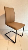 6 Freischwinger Stühle, Beige Leder, neuwertig!