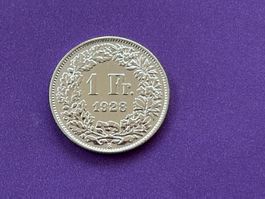 1 Fr. 1928 sehr vorzügliche Qualität