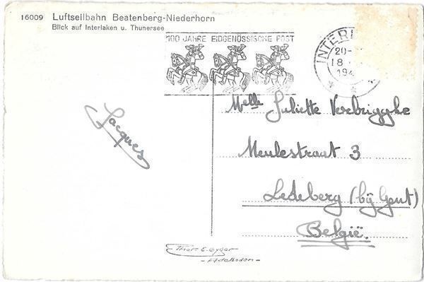 Cartoline postali: Luftseilbahn Beatenberg - Niederhorn – Usato da Olten venduto da clotaldi 1