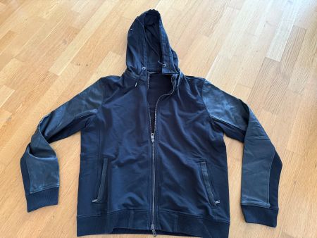 Karl Lagerfeld Kapuzen Jacke mit Lederärmeln Grösse L
