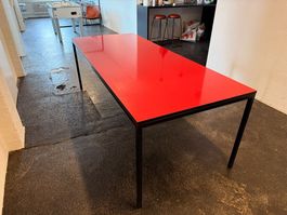 Lehni Bürotisch, rot, 220x90x75cm