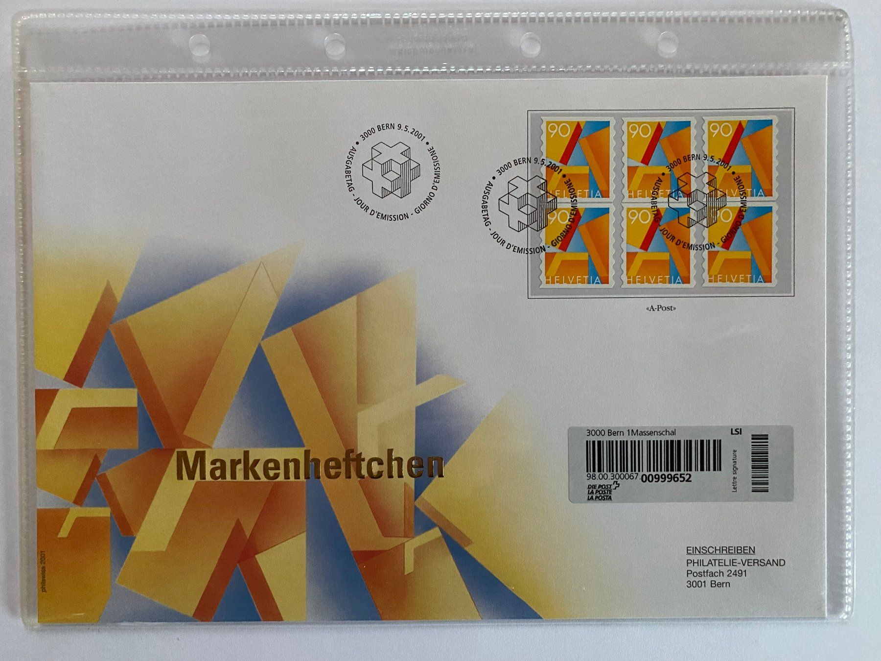 Tutti i francobolli: FDC Grossbrief A-Post aus Selbstklebendem MH 2001 ET – Nuovo (secondo la descrizione) da Kirchenthurnen venduto da Scherzengel