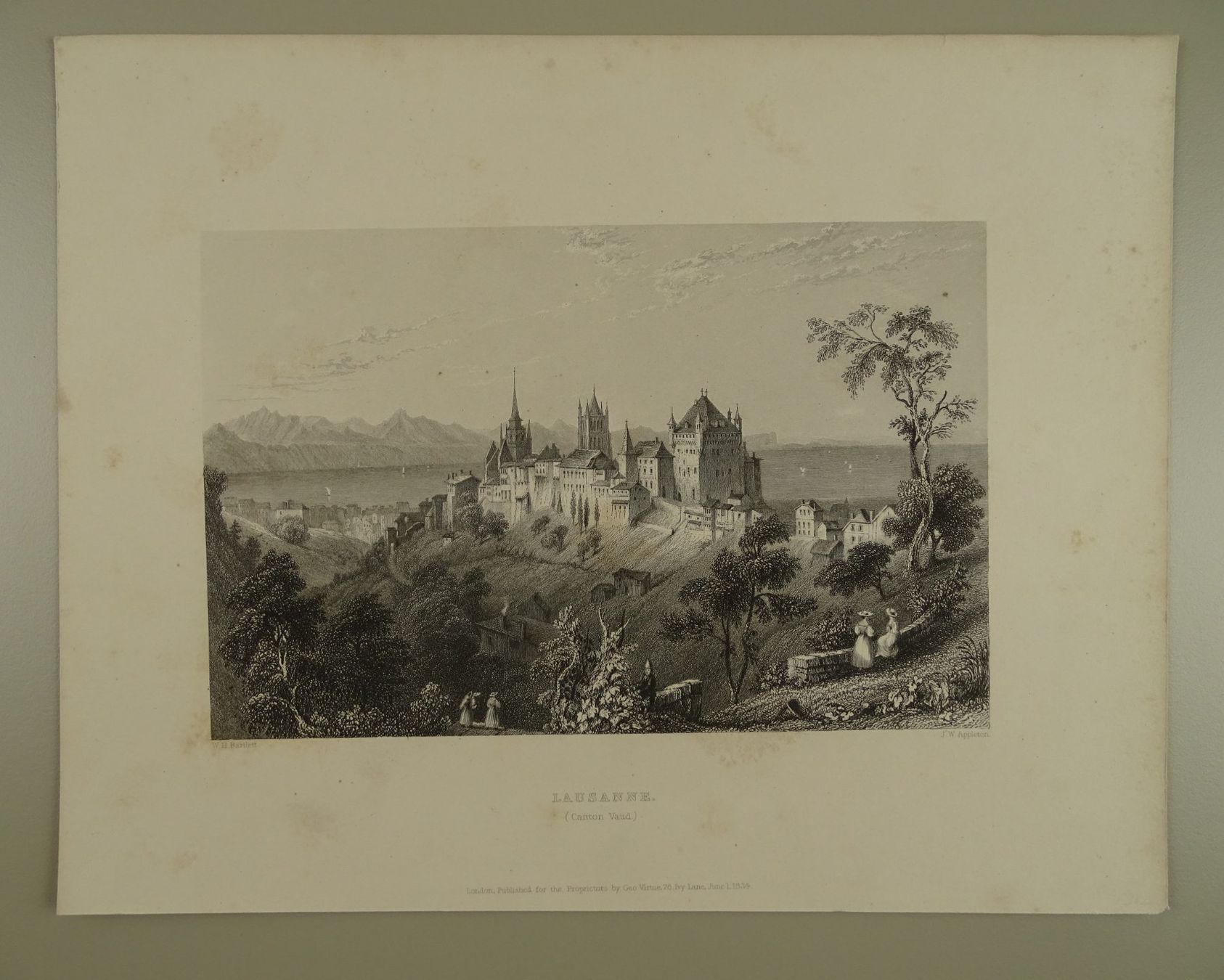 Incisioni: LAUSANNE STAHLSTICH 1834 – Usato da Grüningen venduto da Kartensammler 1