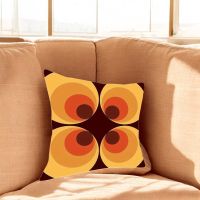 Housse de coussin en polyester à motif retro design vintage