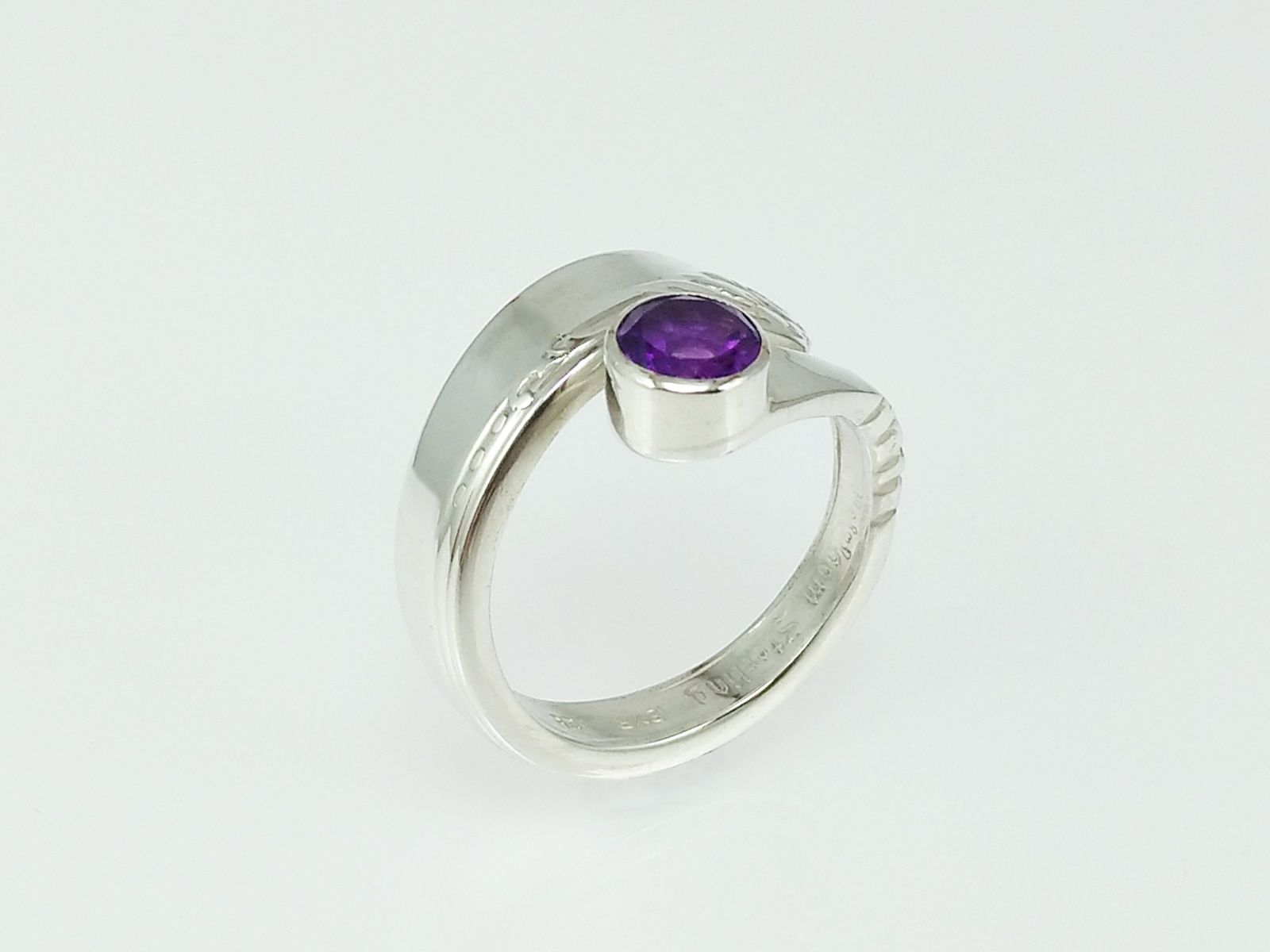 Anelli: Offener Jugendstil Silberring mit Amethyst – Nuovo e nell'imballaggio originale da Meilen venduto da Byrd-bijoux 4