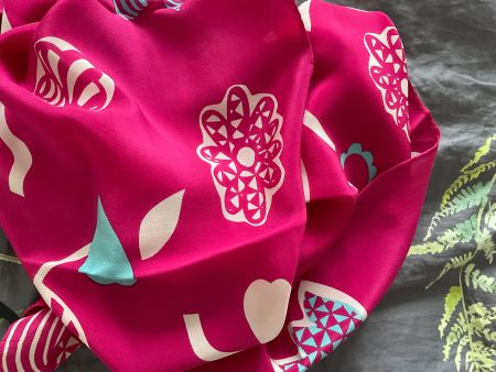 Seiden Schal Pink, neuwertig