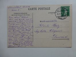 Neuchatel, Ansichtsk. 1916, Tellknabe. Reto. über dem Pfeil