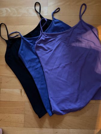 Set 3 Trägertop elastisch, schwarz, lila Gr. S-M neuwertig
