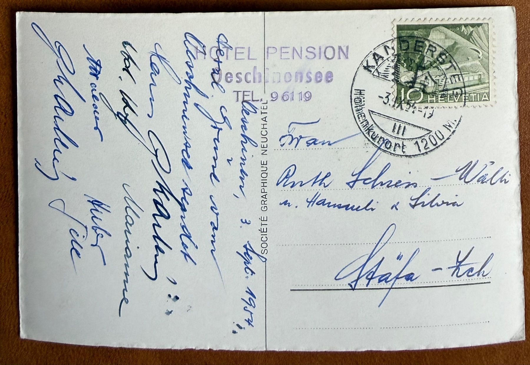 Cartoline postali: Oeschinensee 1954 – Usato da Lutry venduto da Ediego 1