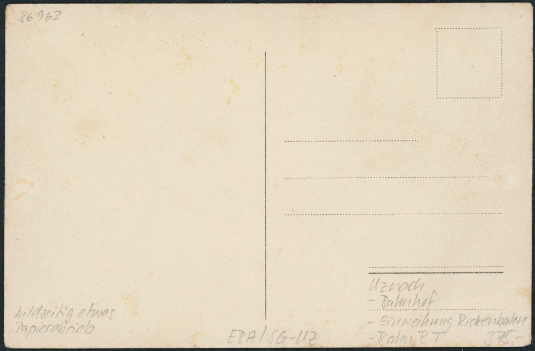 Cartoline postali: SG Uznach - Bahnhof - Bahn BT – Nuovo (secondo la descrizione) da Schindellegi venduto da masutka7 1