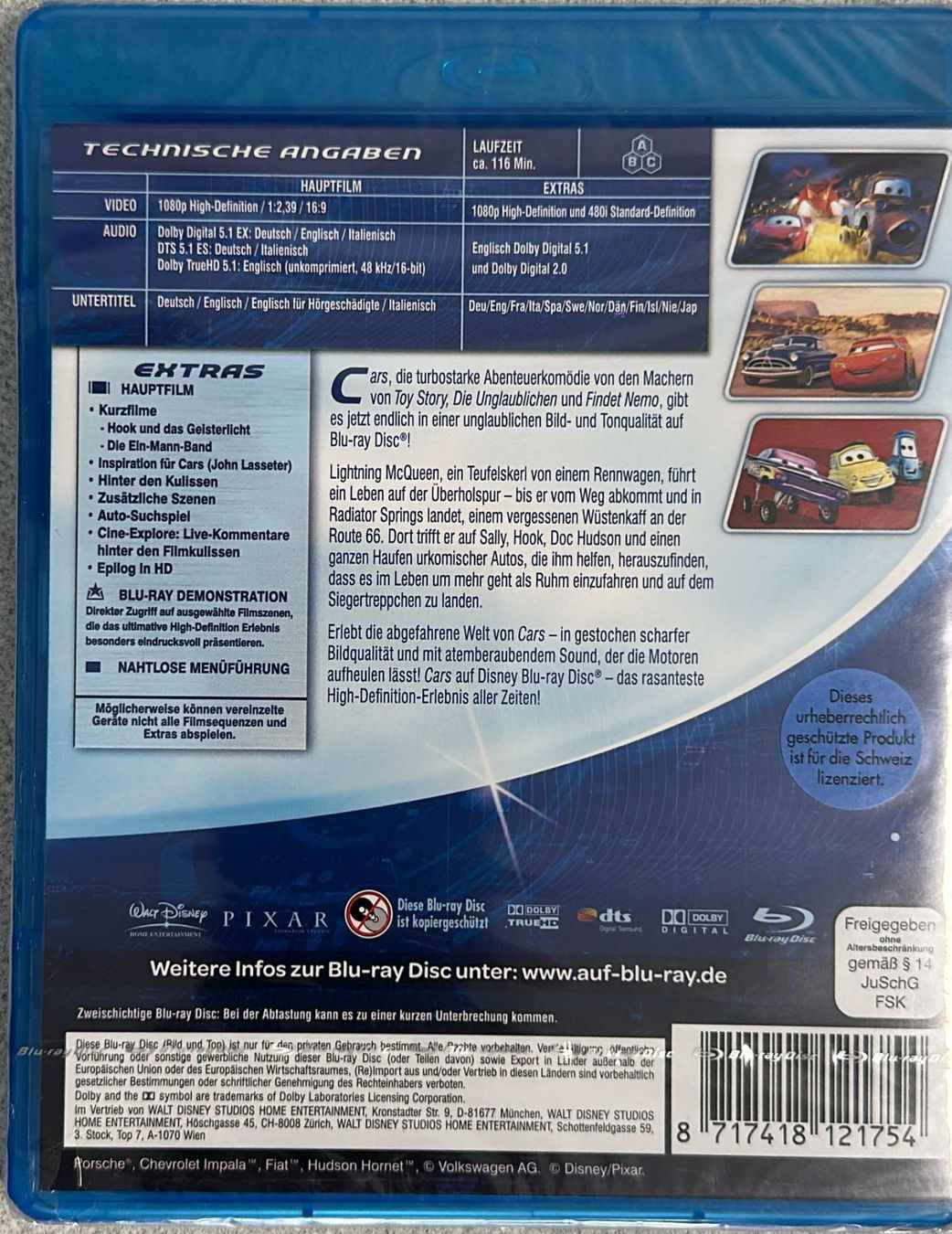 Sonstiges zu Filme & Serien: DISNEY PIXAR CARS BLU-RAY – Neu und originalverpackt aus Zürich von  1