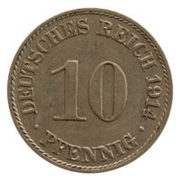 Deutschland Kaiserreich 10 Pfennig 1914 A
