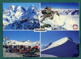 Corvatsch, Mehrbilderkarte, 1980, gelaufen, Grossformat