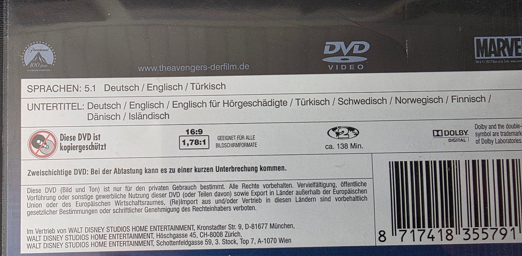 Tutti i DVDs: DVD Marvel's The Avengers – Usato da Oetwil am See venduto da fineli2 1