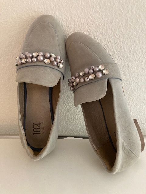 Walder Scarpe da donna: 184 von Walder Loafer, Wildleder, hellblau, Grösse 39 – Usato da Horgen venduto da Willdichhaben