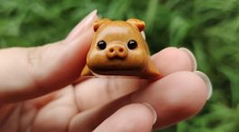 Süsses kleines Glücks Schweinchen aus Holz
