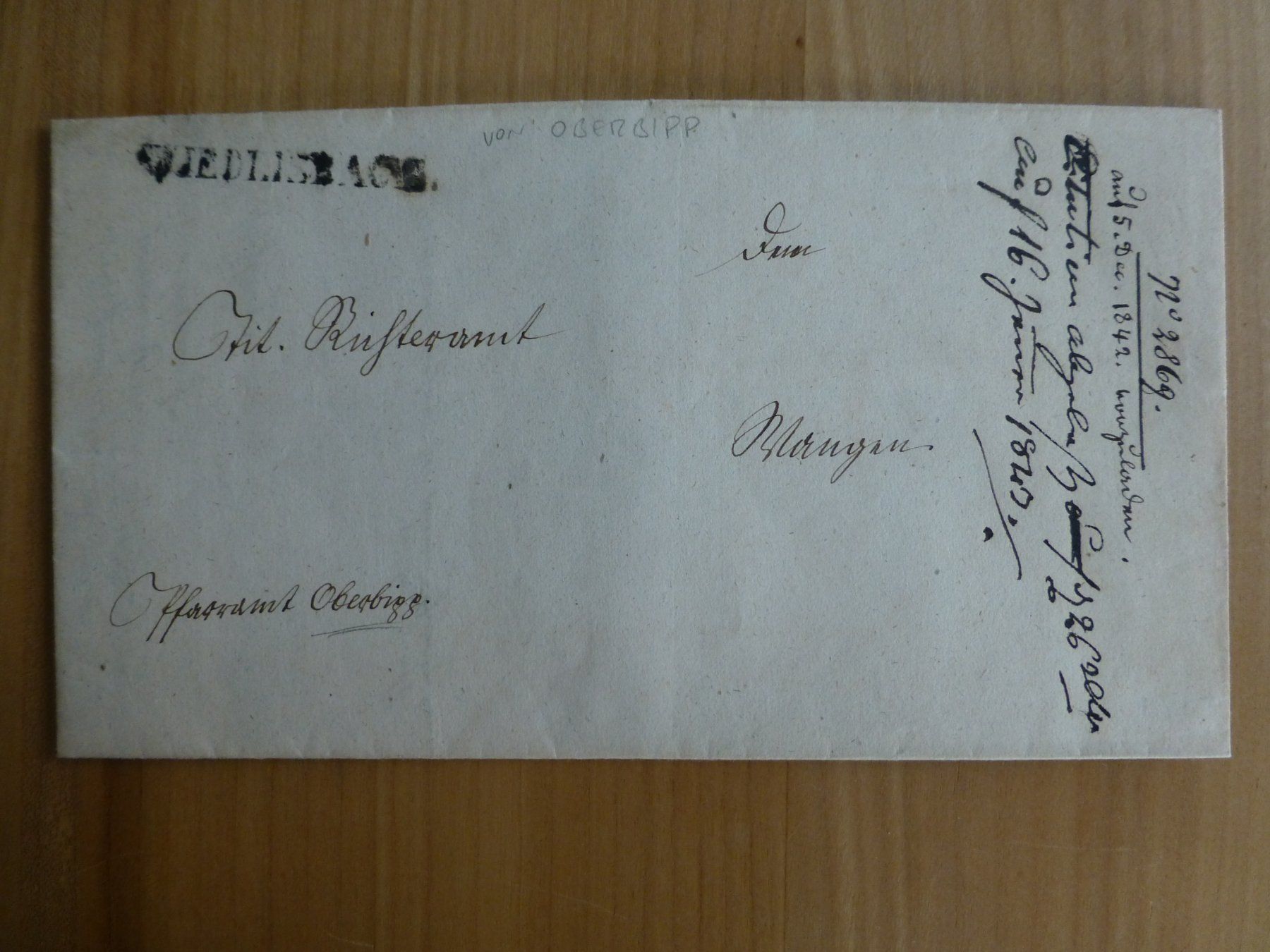 Dokumente: Wiedlisbach/ Oberbipp 16.Januar 1843 – Gebraucht aus Bettlach von 1saurer